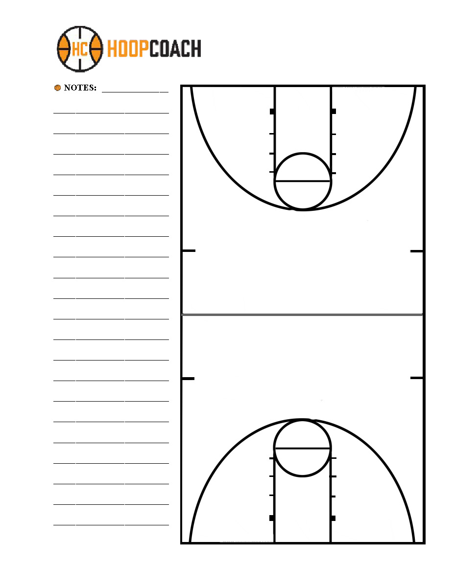 Printable Basketball Court Diagrams For Coaches